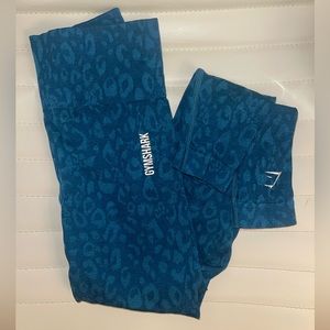 Gymshark leggings , blue leopard print, size S